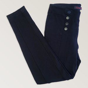 Skinny Stretchy Black Dress Pants, Formal Leggins Pants, Size S